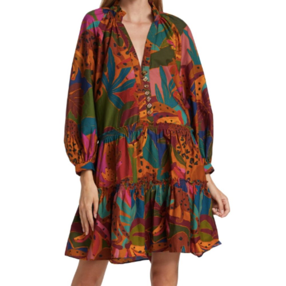 Farm Rio Leopard Jungle Minidress